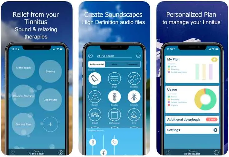 The Beltone Calmer app screenshots