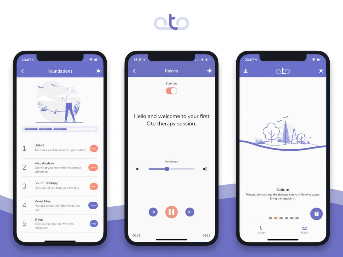 The Oto tinnitus app for iPhone