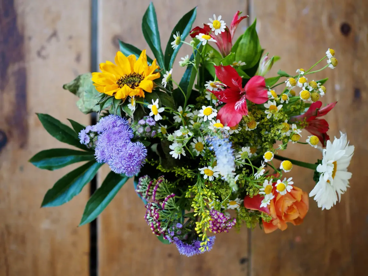 Creating a bouquet or floral arrangement is a creative mindfulness activity